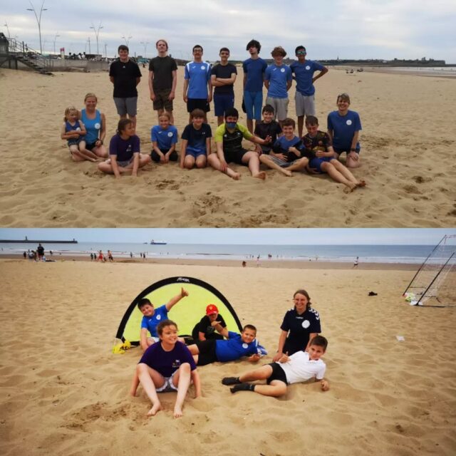 A lovely evening for handball on the beach #newcastlehandball #newcastlevikings #vikingshandball #juniorvikings