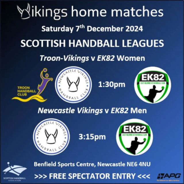 We're playing at home this weekend 😃 Come and give our teams your support as we take on East Kilbride's EK82 🤾🏼‍♀️🤾‍♂️